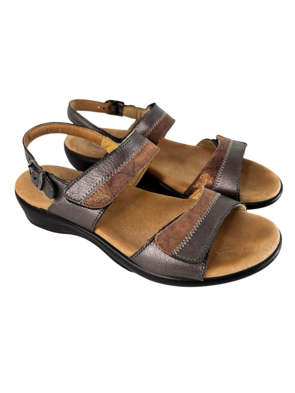 SAS Nudu Dusk Sandals Leather Metallic Womens Shoe Size 8.5 M Tripad Comfort